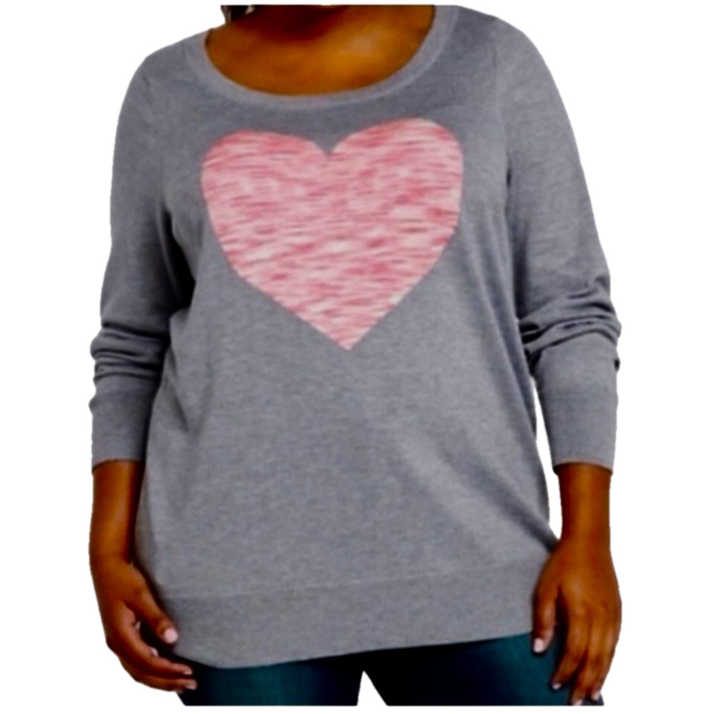 🍒Torrid Gray and Pink Heart Top size 0 GUC…